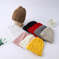 Bonnet tricoté pour femme Twist 100% Acrylique, chaud pour l'hiver, avec strass, doux, décontracté, pour l'extérieur, réglable, classique