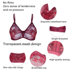 Soutien-gorge sans fil fantaisie pour femmes, nouveau design, soutien-gorge sexy transparent rembourré pour femmes, culotte <span class=keywords><strong>en</strong></span> <span class=keywords><strong>filet</strong></span>, soutien-gorge de sport grande taille - Product Image 6