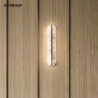 Nouvelle applique murale en laiton massif de style chinois avec abat-jour en pierre nuageuse pour salon, escalier, couloir, salle à manger, éclairage de chevet