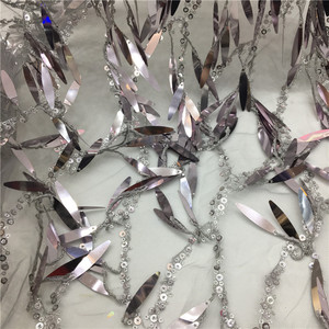 Giá Rẻ Thời Trang Lớn <span class=keywords><strong>3D</strong></span> Thêu Sequins Trim Ren Ngọc Lục Bảo Màu Xanh Lá Cây <span class=keywords><strong>Sequin</strong></span> Ren Vải Thêu Đính Cườm Sequined - Product Image 6