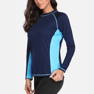 Protection contre les éruptions cutanées à manches longues pour femmes, séchage rapide <span class=keywords><strong>UV</strong></span> UPF 50 + chemises de Compression de Protection solaire, <span class=keywords><strong>T</strong></span>-shirts de natation et de surf - Product Image 4