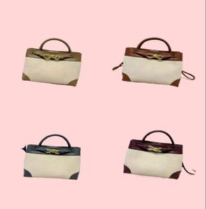 斜挎包沙滩懒人风格夏季休闲编织袋彩虹草编织袋水桶包女2025新款 - Product Image 4