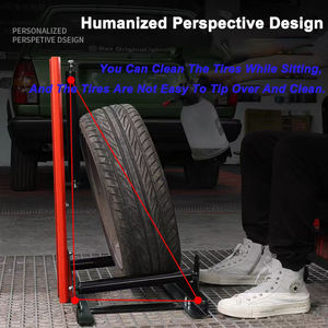 Supporto in Acciaio per Dettagliatura Ruote <span class=keywords><strong>Auto</strong></span>, Stand Rotante in Metallo per <span class=keywords><strong>Lavaggio</strong></span> Ruote - Product Image 5