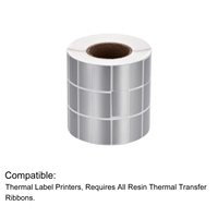 Etiqueta de Transferencia Térmica Directa Personalizada, Etiqueta Metálica Plateada de 50x40 mm, Etiqueta Autoadhesiva Mate para Códigos de Barras de Envío para Impresora Zebra