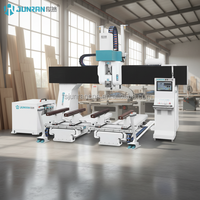 Machine à bois robuste JUNRAN à 5 axes avec 2 broches ATC pour fraisage 3D courbé et usinage sur mesure