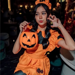2024 di halloween zucche da donna <span class=keywords><strong>Sexy</strong></span> Costume da <span class=keywords><strong>cameriera</strong></span> manica corta retrò <span class=keywords><strong>cameriera</strong></span> Lolita abito <span class=keywords><strong>sexy</strong></span> taglie forti - Product Image 4