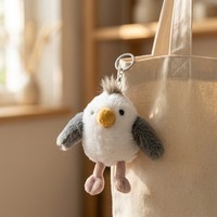 Porte-clés en peluche en forme d'oiseau, breloque de sac en peluche douce, pendentif style pingouin pour cadeau et fêtes