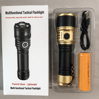 Senter LED 21700 Aluminium Alloy 50W Tipe-C Isi Ulang 5 Mode Lampu Genggam untuk Berkemah