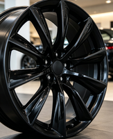 Jantes en alliage d'aluminium RUNLUN21/22X9.0/10PCD5X114.3/5X120ET35/40 CB64.1 Noir satiné à rayons multiples, nouveaux modèles de remplacement variés