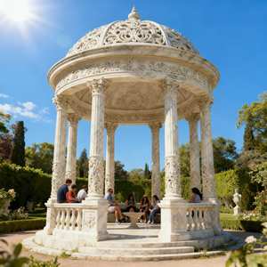 定制手工雕刻耐用环保户外欧式大理石凉亭雕塑 - Product Image 2