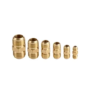 Refrigerator spare parts 1/4 3/8 1/2 5/8 3/4 inch brass copper fitting flare union or tube connector