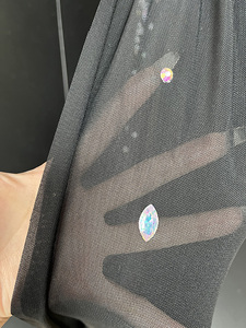 Abito da Sera Nero Elegante con <span class=keywords><strong>Maniche</strong></span> <span class=keywords><strong>Lunghe</strong></span>, Scollo a V Sexy, <span class=keywords><strong>Vestito</strong></span> da Cerimonia di Lusso con Diamanti - Product Image 5