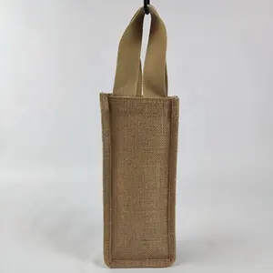 Reusable Design Wine Gift Bags Customized Non Woven One Bottle Wine Bag Jute Wine Tote Bag