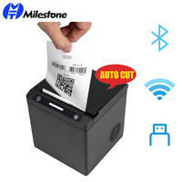 Imprimante thermique directe 80 mm en gros, haute vitesse 203 dpi, sortie papier bidirectionnelle, pour supermarchés, commerces de détail, étalages de produits, codes-barres personnalisés