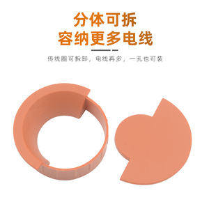 Boîtier de gestion de câbles en plastique à 60 trous Smiley Face pour bureau, accessoire décoratif pour ordinateur avec trous de câblage - Product Image 4