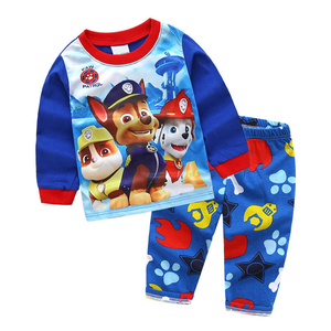 STX Maßgeschneiderte Kinderbekleidungssets Großhandel Kinder-Pyjamas Dünne Baumwolle Cartoon Langarm Jungen Heim-Pyjama-Set Nachtwäsche - Product Image 5