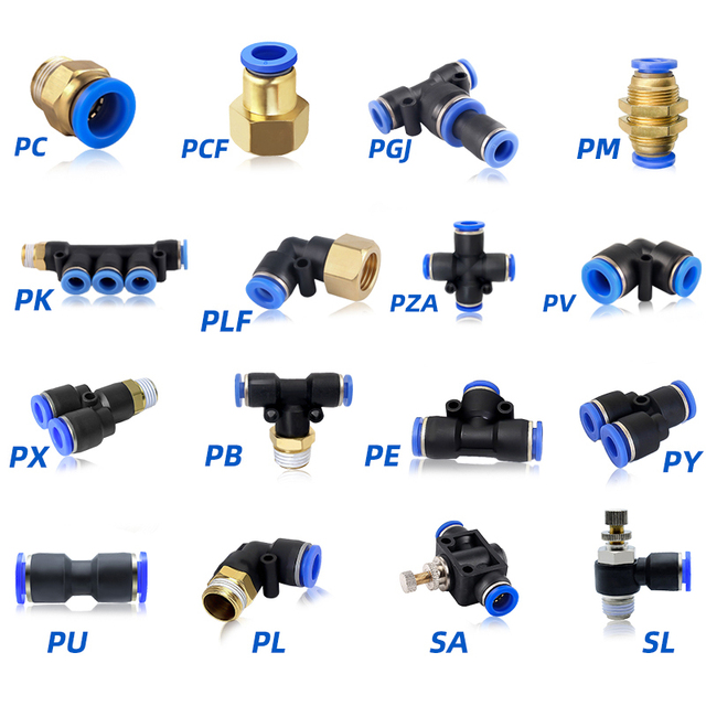 4mm 6mm 8mm 10mm 12mm Pneumatic Fittings One Touch Quick Fitting 1/8" 1/4" 3/8" 1/2" Plastic Pneumatic Quick Coupler
