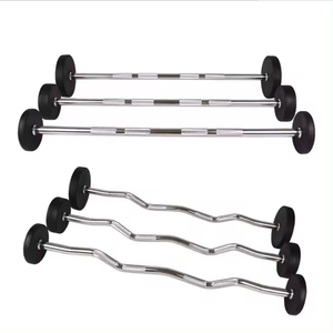 Set de Barras Rectas y Curvas <span class=keywords><strong>EZ</strong></span> Fijas Comerciales para Levantamiento de Pesas, Culturismo, Gimnasio en Casa, Equipo de Entrenamiento de Fuerza - Product Image 1