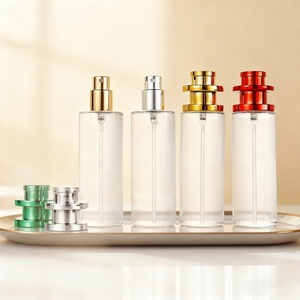 Luxury 30ml Empty Pump Sprayer <b>Screen</b> Printed Clear Round Glass Perfume Bottles with Gold Silver Cap and <b>Reed</b> Diffuser - Product Image 1