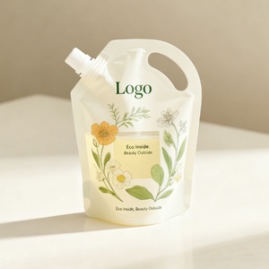 Custom Biodegradable Stand up Spout <b>Pouch</b> 100ml 12oz 32oz for Soap Shampoo Liquid Detergent Cosmetic Refill - Product Image 4