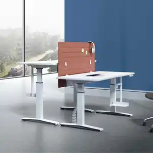 4 개의 다리 인간 환경 공학 전기 고도 조정가능한 서 있는 책상은 사무실 테이블을 위로 서 있습니다