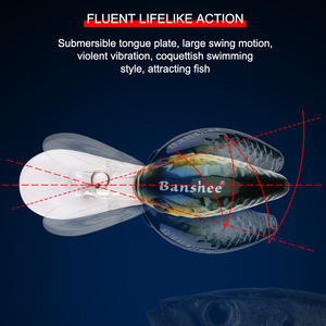 인공 수제 ABS 플라스틱 미끼 새로운 디자인 롱 립 딥 다이빙 크랭크베이트 베이스 낚시 미끼 페스카 크랭크베이트 낚시 미끼 - Product Image 3