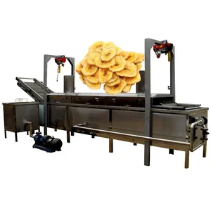 1 Gas heating Automatic Continuous banana chips machine Plantain Deep Frying Machine