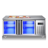 Réfrigérateur-congélateur commercial pour restaurant, table de préparation de sandwichs, vitrine réfrigérée, bar à salades avec couvercle en verre pliable