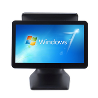 LICON A2S Daul Pantalla táctil de 10 puntos 15,6 "+ 11,6" Diseño plegado todo en uno POS Supermercado Cajero Computadora Windows 7/8/10