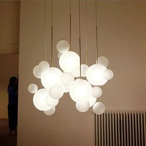 <span class=keywords><strong>Lampadario</strong></span> Moderno a Sfera in Vetro, Luci <span class=keywords><strong>Pendenti</strong></span> Oro+Bianco LED con Altezza Regolabile per Soggiorno - Product Image 6
