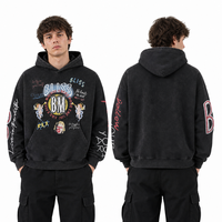 Sweat-shirt graphique surdimensionné personnalisé pour homme, coupe boxy, effet délavé vintage, en molleton 100% coton épais, style streetwear, OEM