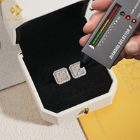 Élégant pas cher prix haute qualité en vrac Stock Hip Hop rappeur bijoux 925 argent Sterling VVS1 Moissanite boucle d'oreille vis arrière