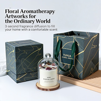 Bougie artisanale en cire de soja style forêt avec parfum de fleur éternelle - Design moderne - Coffret cadeau pour Noël, anniversaire, fêtes