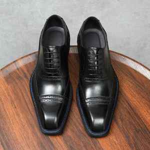 2025 Autumn New Style Korean Business Formal Leather Shoes Pointed Toe Men's Shoes Cowhide Breathable Suit Wedding Shoes - Product Image 3