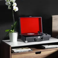 Tocadiscos Retro OEM/ODM con Bluetooth, Maletín, 3 Velocidades, Fonógrafo, USB, SD, con Altavoces Estéreo