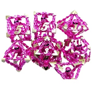 Juego de Dados DND TRPG de Aleación de Zinc Grabados, 7 Piezas, Números Azules, Calaveras, Cadenas, Detalles en Cobre, Duraderos, Ecológicos, Dragones y Mazmorras - Product Image 2