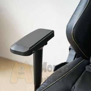 Chaise de jeu Monster, chaise de jeu de luxe, cuir noir avec surpiqûres dorées, appui-tête magnétique, siège large - Product Image 6