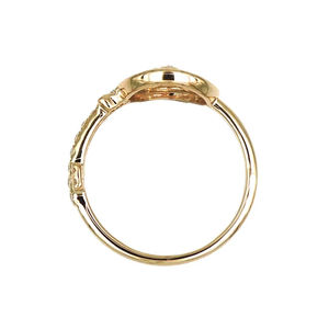 Anillo Abierto con Motivo Floral con Incrustaciones de Diamantes en Oro Amarillo de 18K, Joyería de Lujo para Mujer - Product Image 1