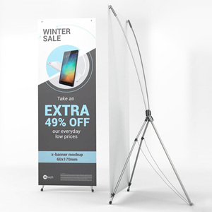 Attrezzatura pubblicitaria per mostre commerciali portatili, supporto per banner a forma di X 80x180 cm, telaio a forma di X rinforzato con fibra - Product Image 6