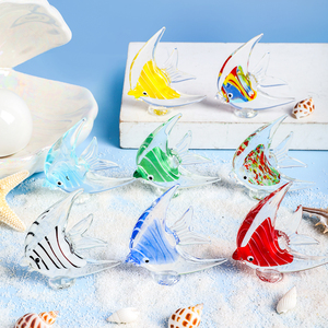 Miniature Statue d'Angelfish en Verre Faite à la Main, Ornement Artisanal en Verre de Poisson Tropical Coloré pour Cadeau et Décoration Intérieure (Vente en Gros) - Product Image 1