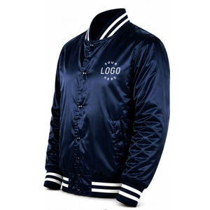 Veste en satin personnalisable pour homme - Veste d'hiver décontractée confortable à capuche, imperméable, réversible, avec logo sur le devant, coupe régulière - Product Image 2