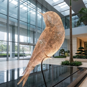 Estatua de Pájaro de Malla de Alambre de Acero Inoxidable Moderna y de Lujo, Personalizada de Fábrica, para Jardín e Instalaciones Comerciales - Product Image 6