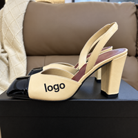Escarpins slingback à bout carré pour femme, en cuir verni color block, à bout pointu, à talon haut, chaussures de ville élégantes pour le bureau et les soirées, vente en gros