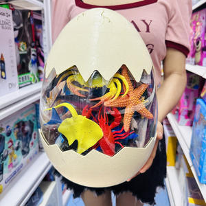 Jouet d'oeuf <span class=keywords><strong>de</strong></span> dinosaure en plastique pour enfants Triceratops Tyrannosaurus Rex monde Jungle insecte modèle Animal sauvage pour mâle fille Cognition - Product Image 6