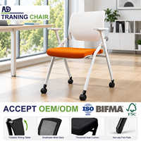 Chaise de formation moderne en métal avec logo personnalisé, siège en mousse haute densité, empilable, pour usage commercial, écoles et conférences