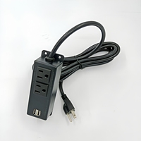 Multiprise murale avec 2 prises US et 2 ports USB pour bureau, établi et mobilier