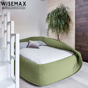 WISEMAX-muebles de dormitorio modernos, marco de madera rectangular, tela elástica, borde plegable, queen, Software, <span class=keywords><strong>cama</strong></span> para el hogar - Product Image 2
