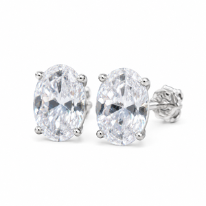Boucles d'oreilles clous ovales minimalistes tendance en argent sterling 925 avec zircon de UM Jewelry – Idéales pour le quotidien, les mariages, les fiançailles, les anniversaires et les fêtes - Product Image 5