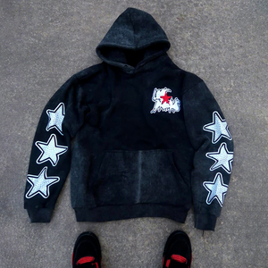 Conjunto Deportivo Personalizado con Logotipo Bordado, Pantalones Deportivos Ajustados con Cordón, Sudadera con Capucha 100% Algodón - Product Image 3