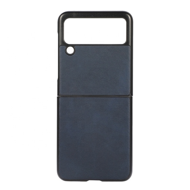 Genuine Leather Phone Case Cover Hybrid Leather PC Case for Samsung Galaxy Z Flip 3 Luxury Cell Phone Case